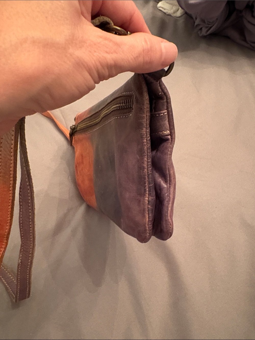Bed Stu Ombre Leather Crossbody Clutch in Purple and Red - Picture 10 of 11